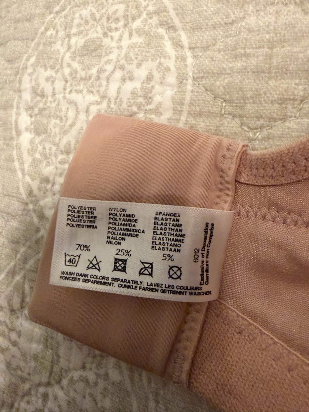 Glamorise Wireless Full-Coverage Sports Bra in tan color - Picture 6 of 6